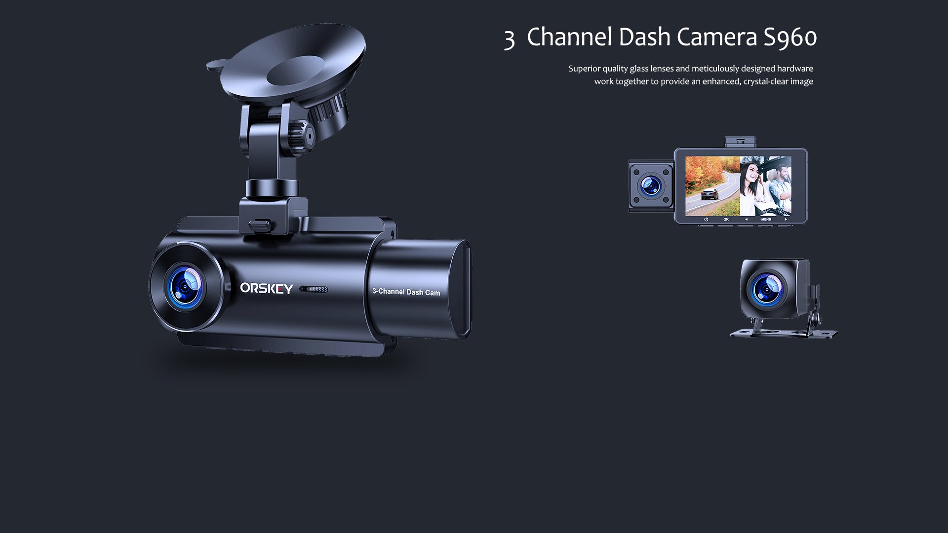 2 Channel Dash Cam Front and Inside,3.0 inch IPS Screen,Built in