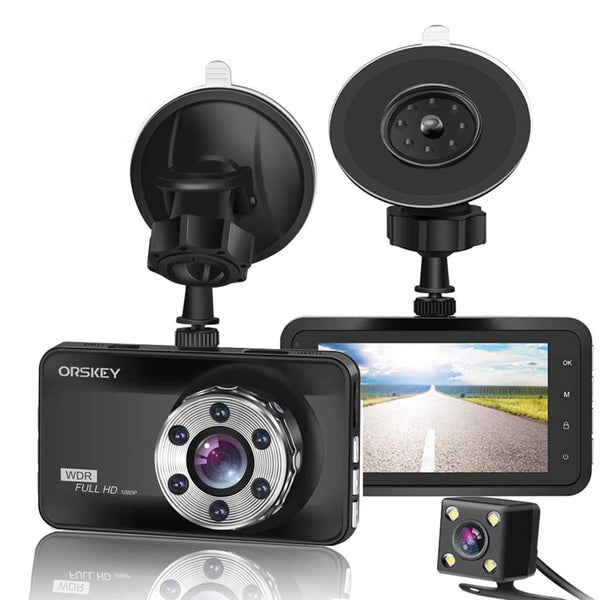 ORSKEY S800 Dash Cam 1080P Full HD Front and Rear Dual Camera 170° Wide Angle HDR Night Vision